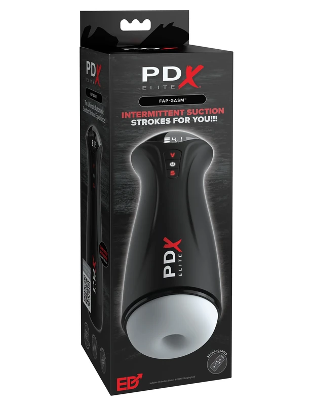 PDX Elite Fap-GASM Masturbator, White, 24.5 cm