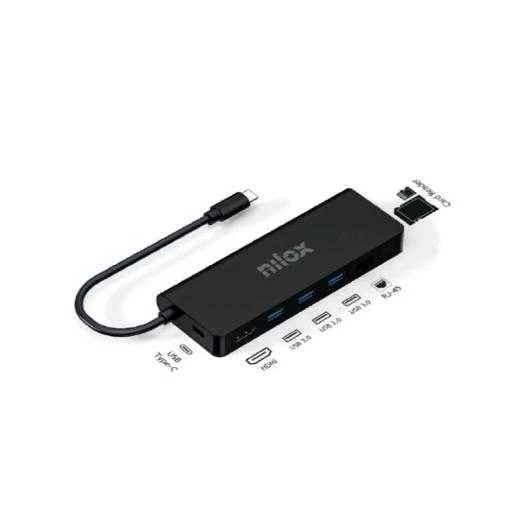 Nilox NXDSUSBC08 USB Hub Grey - Brand: Nilox - EAN: 8431775035508