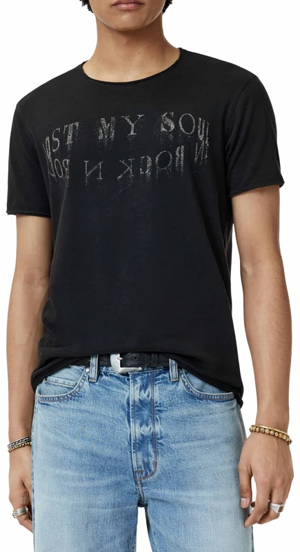 John Varvatos Men's Lost My Soul Tee, Black, Large - Image 1