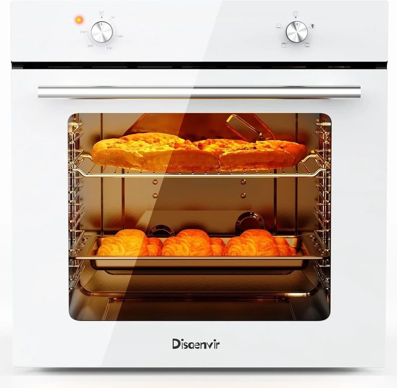 Disaenvir 65L Built-In Electric Oven - 60cm, 2200W, 4 Modes, Energy A