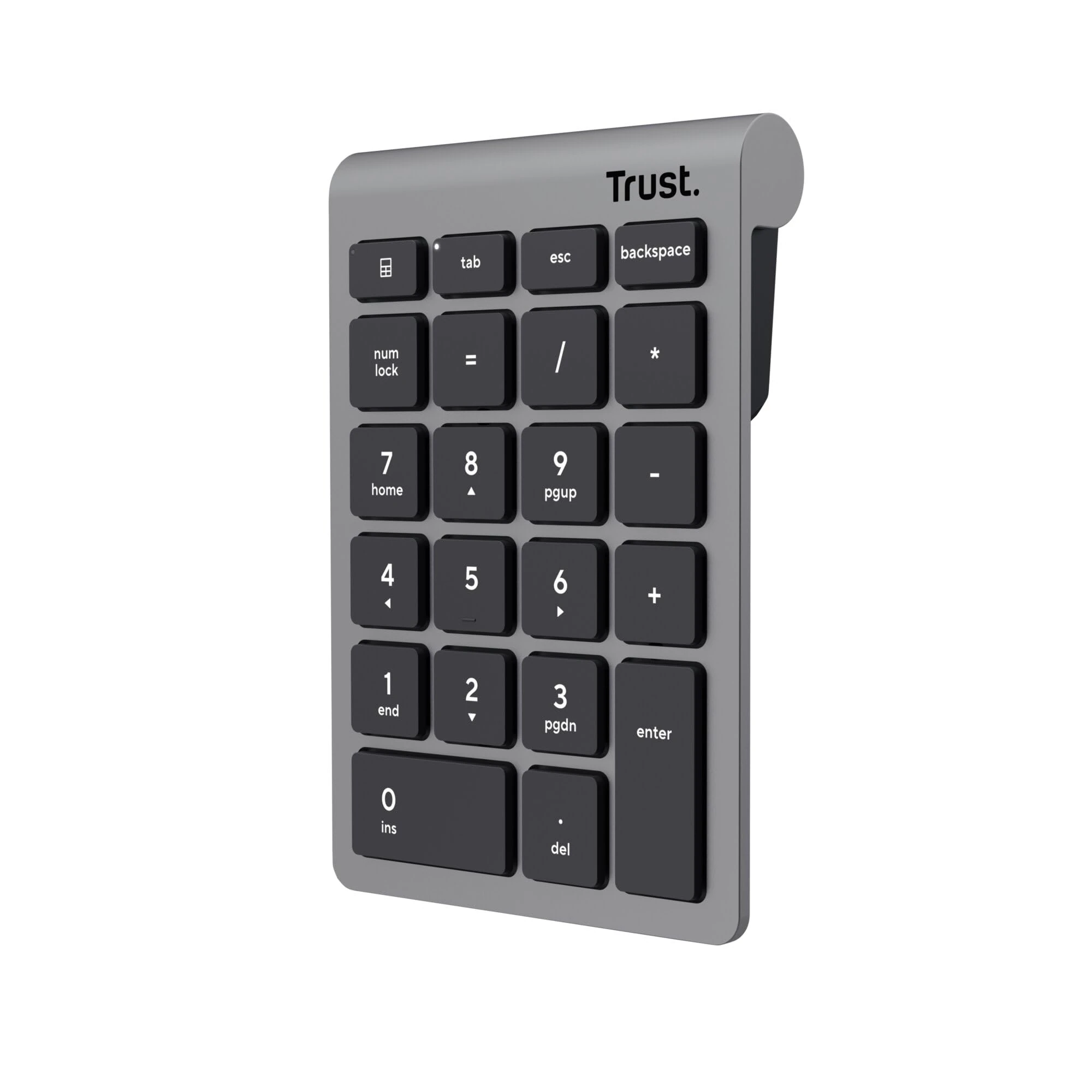 Trust Xalas Wireless Numpad Number Keypad for Laptop and Desktop PC, 22 Keys, 2.4GHz USB Micro Receiver, Slim Number Pad for Compact TKL Keyboards, Wireless Numeric Keyboard Data Analysis Accounting
