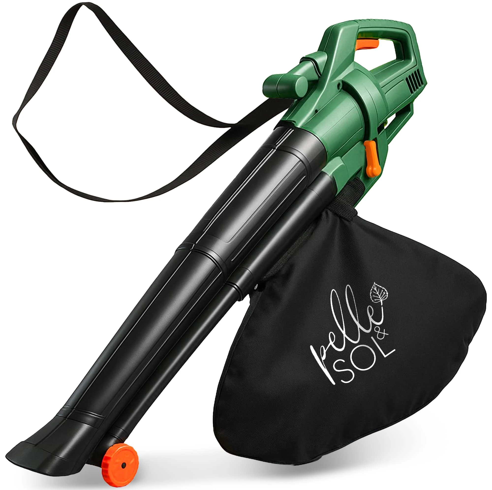 Pelle & Sol 3300W Corded Leaf Blower and Vacuum - 3-in-1 Garden Vacuum, Leaf Mulcher & Garden Hoover - Includes 45L Collection Bag, 12m Cable, Wheels & Strap - Lawn Sweeper, Patio & Driveway Clearing