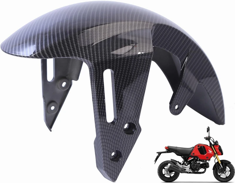 Mokuo Motorcyle Fairing Parts,Front Fender in ABS Material Compatible with 2021-2024 Honda Grom Msx 125 SF,Carbon Fibre Color