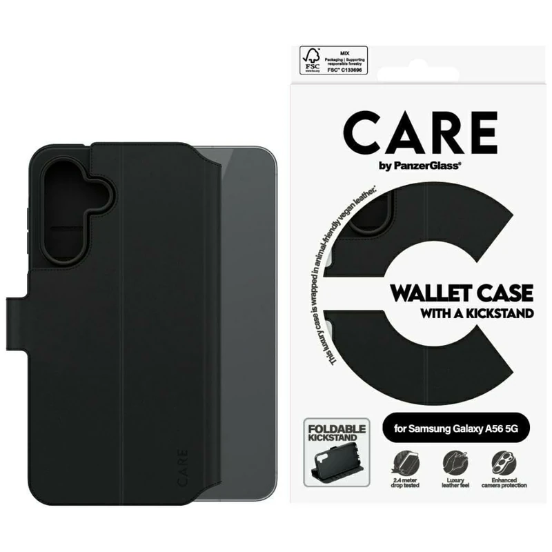 Panzer Glass Care Feature Wallet Case with Kickstand Samsung Galaxy A56 5G black