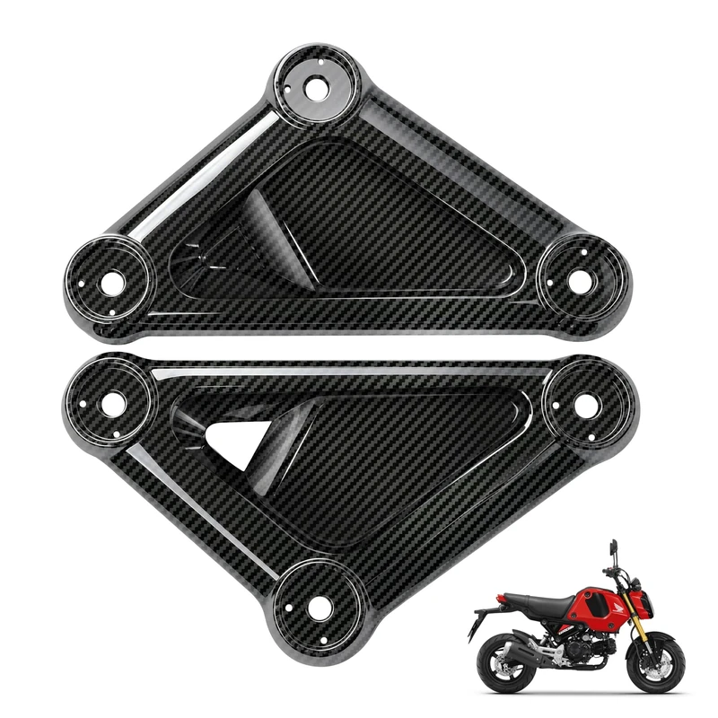 Mokuo Motorcyle Fairing Parts,Rear Side Cover in ABS Material Compatible with 2021-2024 Honda Grom Msx 125 SF,Carbon Fibre Color
