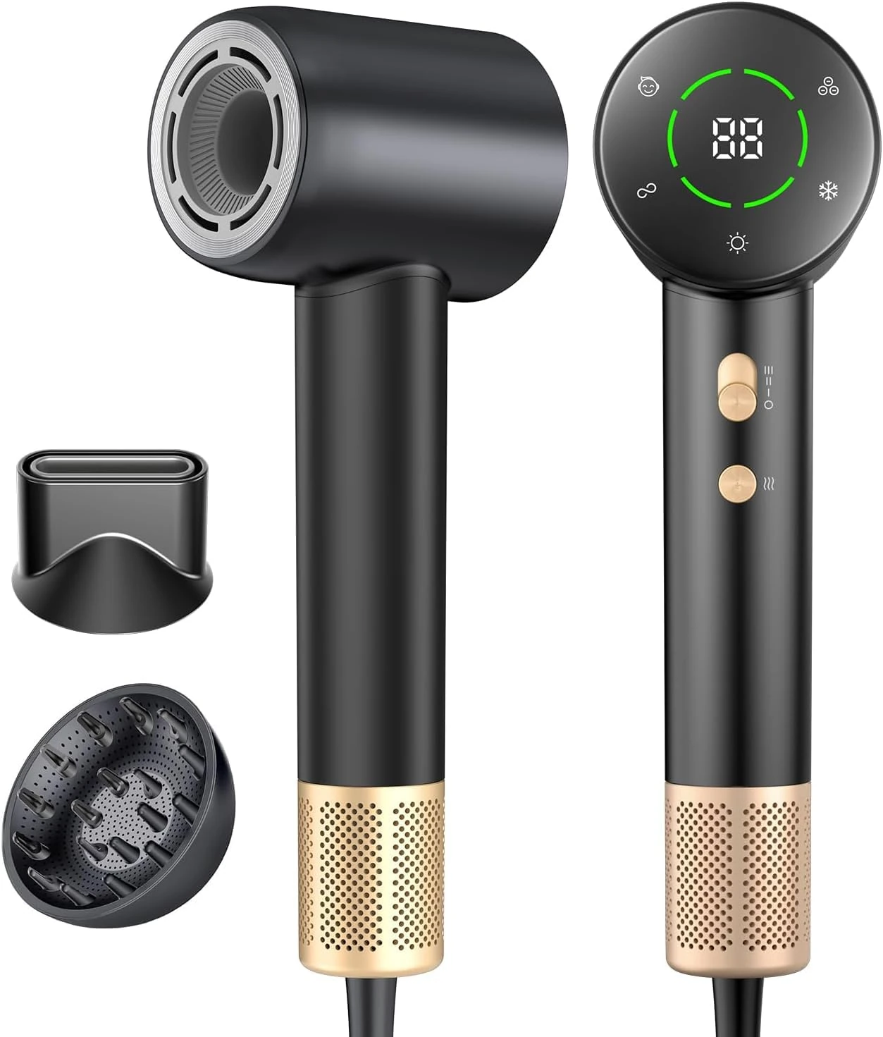 Hair Dryer Fast Dry, Professional Ionic Hairdryer with Diffuser - 110,000 RPM High Speed Blow Dryer, Lightweight with Even Heat, Anti Frizz, Low Noise - Brushless Hairdryers for Women & Man