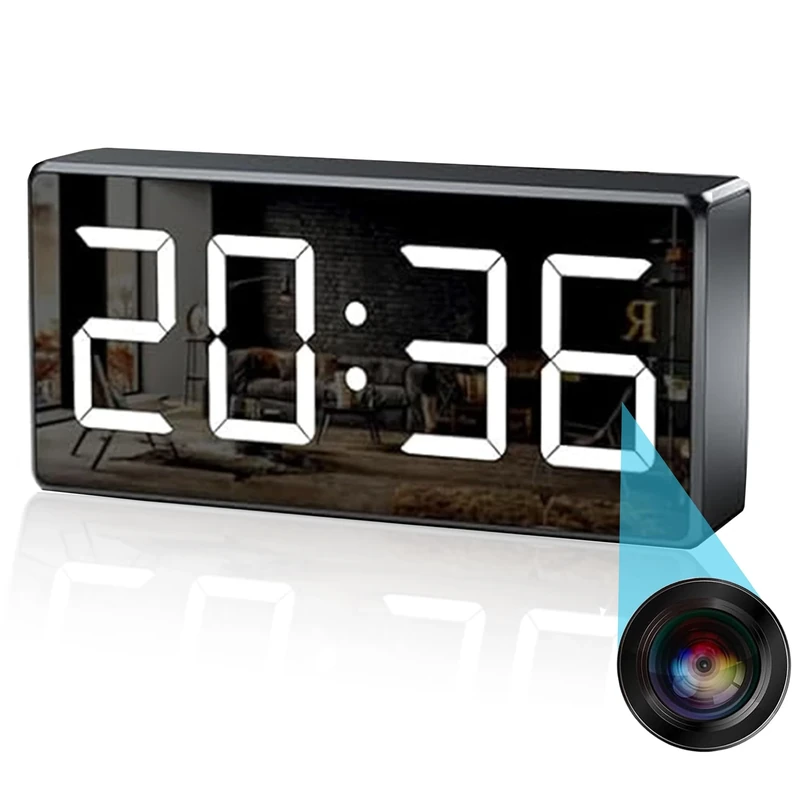 Zingle WiFi Clock Video Camera - Nanny Cam for Home Indoor Security with Night Vision, Wide-Angle Lens, and Motion Detection