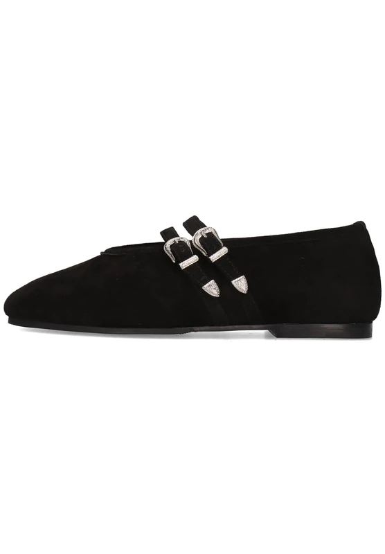 Melvin & Hamilton Women's Emily 5 Suede Black Ballet Flat, 6 UK