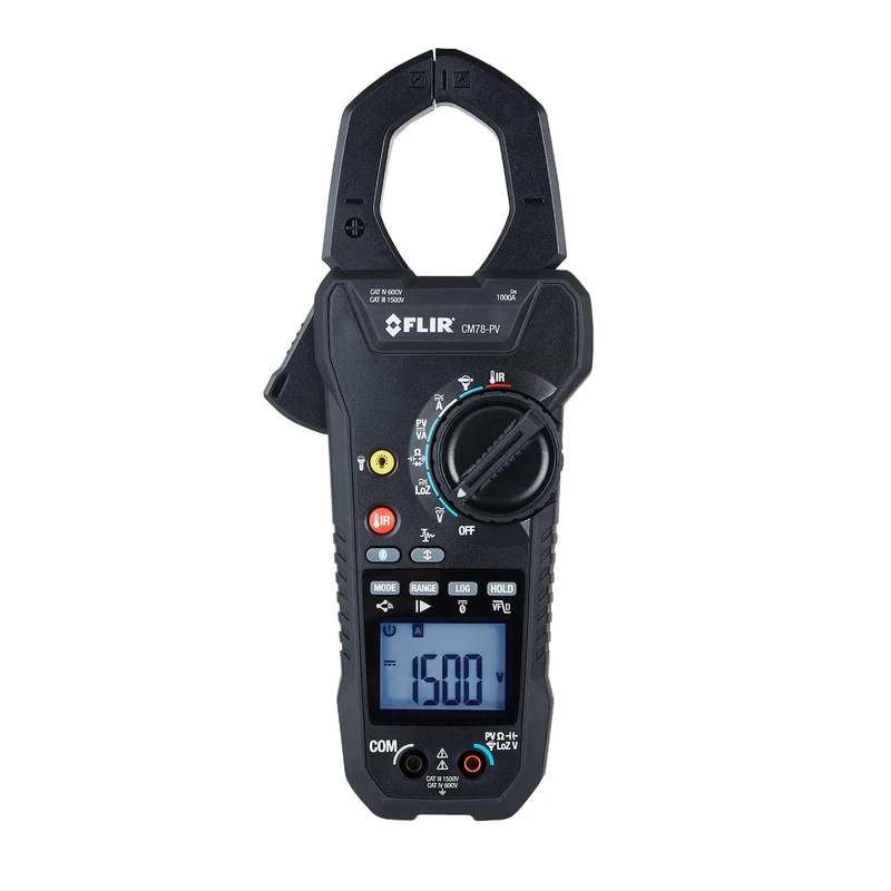 FLIR CM78-PV, CAT III 1500V Solar Clamp Meter with METERLiNK Connectivity - Designed for Commercial and industrial Electrical Inspections