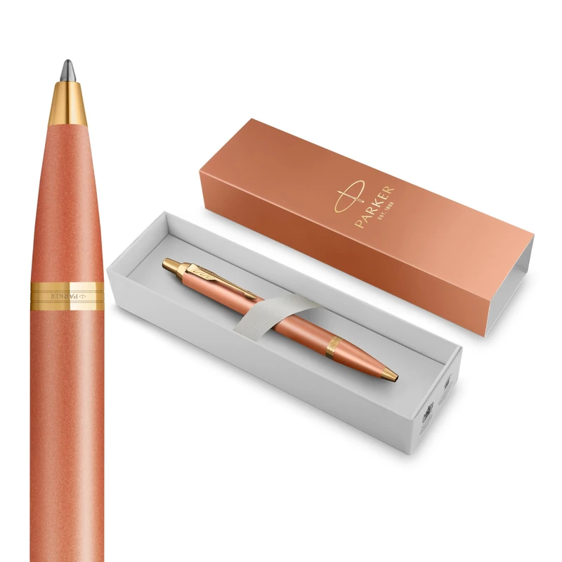 Parker IM Writing Rituals Ballpoint Pen | Uplifting Orange Finish with Gradient & Gold Trims | Medium Point | Blue Ink | Gift Box