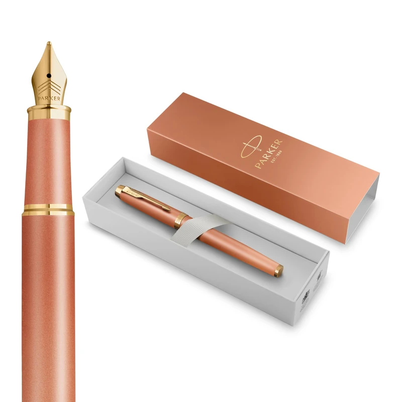 Parker IM Writing Rituals Fountain Pen | Uplifting Orange Finish with Gradient & Gold Trims | Medium Nib | Blue Ink | Gift Box