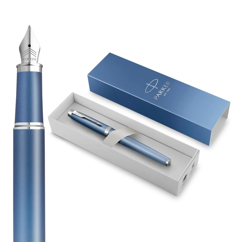 Parker IM Writing Rituals Fountain Pen | Peaceful Blue Finish with Gradient & Chrome Trims | Fine Nib | Blue Ink | Gift Box
