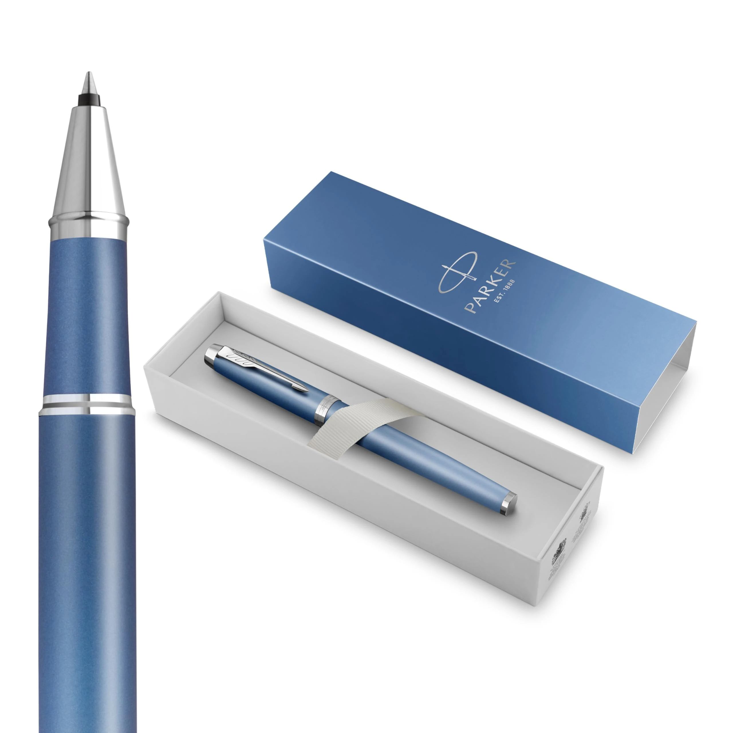 Parker IM Writing Rituals Rollerball Pen | Peaceful Blue Finish with Gradient & Chrome Trims | Fine Point | Black Ink | Gift Box