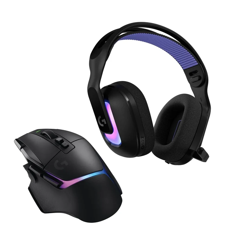 Logitech G G522 Wireless Gaming Headset & G502 X Plus Wireless Gaming Mouse - LIGHTSPEED Wireless Mouse and Headset Combo with RGB LIGHTSYNC - compatible with PC/Windows - Black