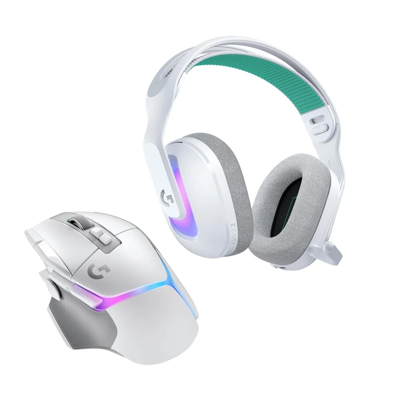 Logitech G G522 Wireless Gaming Headset & G502 X Plus Wireless Gaming Mouse - LIGHTSPEED Wireless Mouse and Headset Combo with RGB LIGHTSYNC - compatible with PC/Windows - White - Image 1