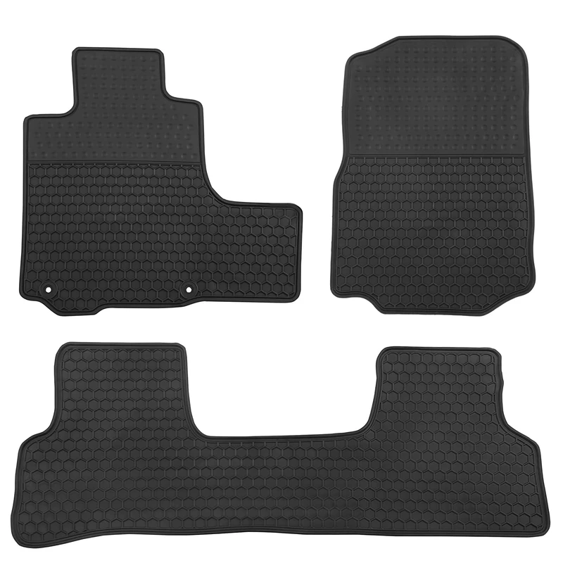 Matericuo Car Floor Mats Custom Fit for Honda CRV 2007-2011 Full Black Rubber Auto Liner Mats All Weather Protection Heavy Duty Odorless