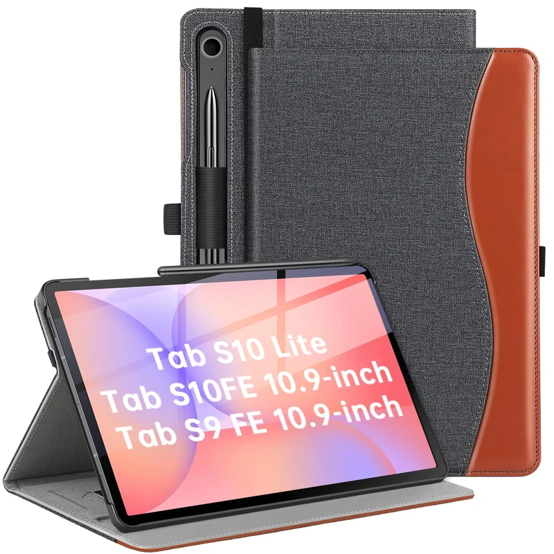 ZtotopCases for Samsung Galaxy Tab S10 Lite 2025/S10 FE 2025/S9 FE 2023 10.9 Inch/S9 2023/S8 2022/S7 2020 11 Inch, Multi-Angle Stand Cover with Auto Wake/Sleep & Stylus Holder –Denim Black