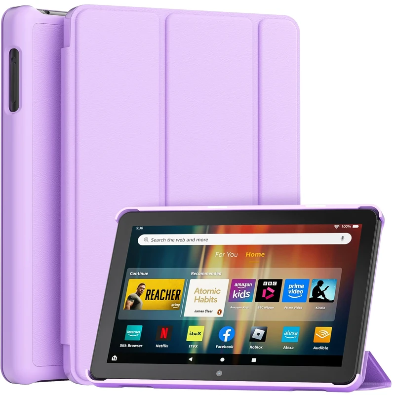 Smart Stand PU Leather Tablet Case, Please Refer to Emerald for Compatible Models - Purple