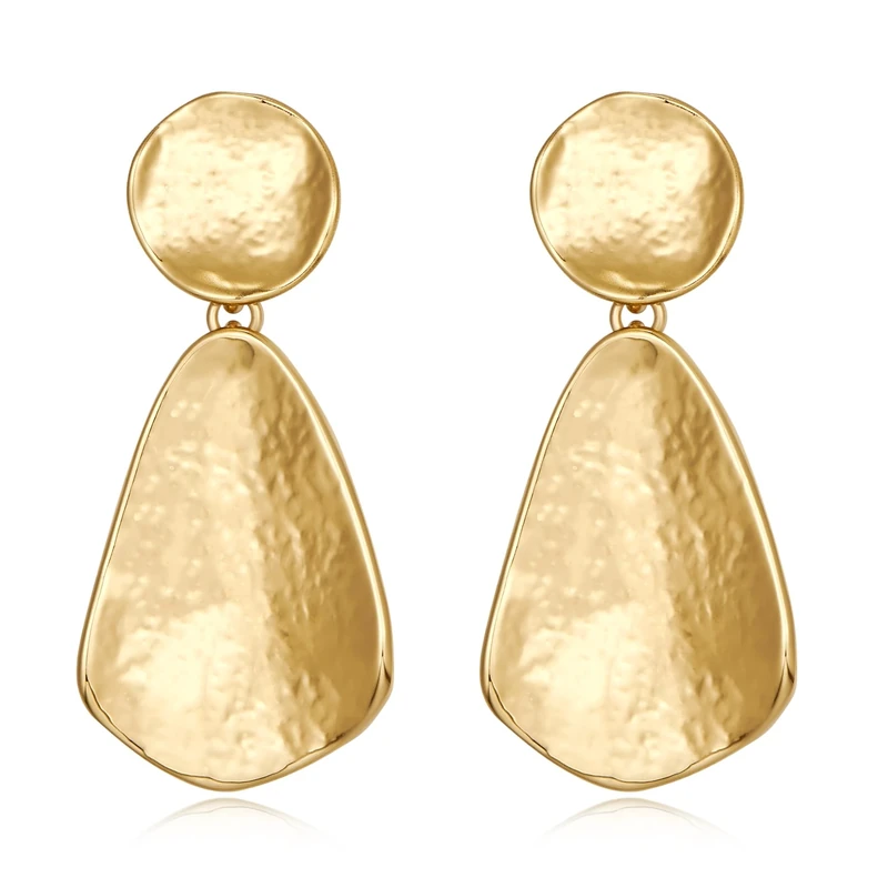 FILMOON Gold Earrings for Women Geometric Chunky Dangle Earring 18k Gold Plated Trendy