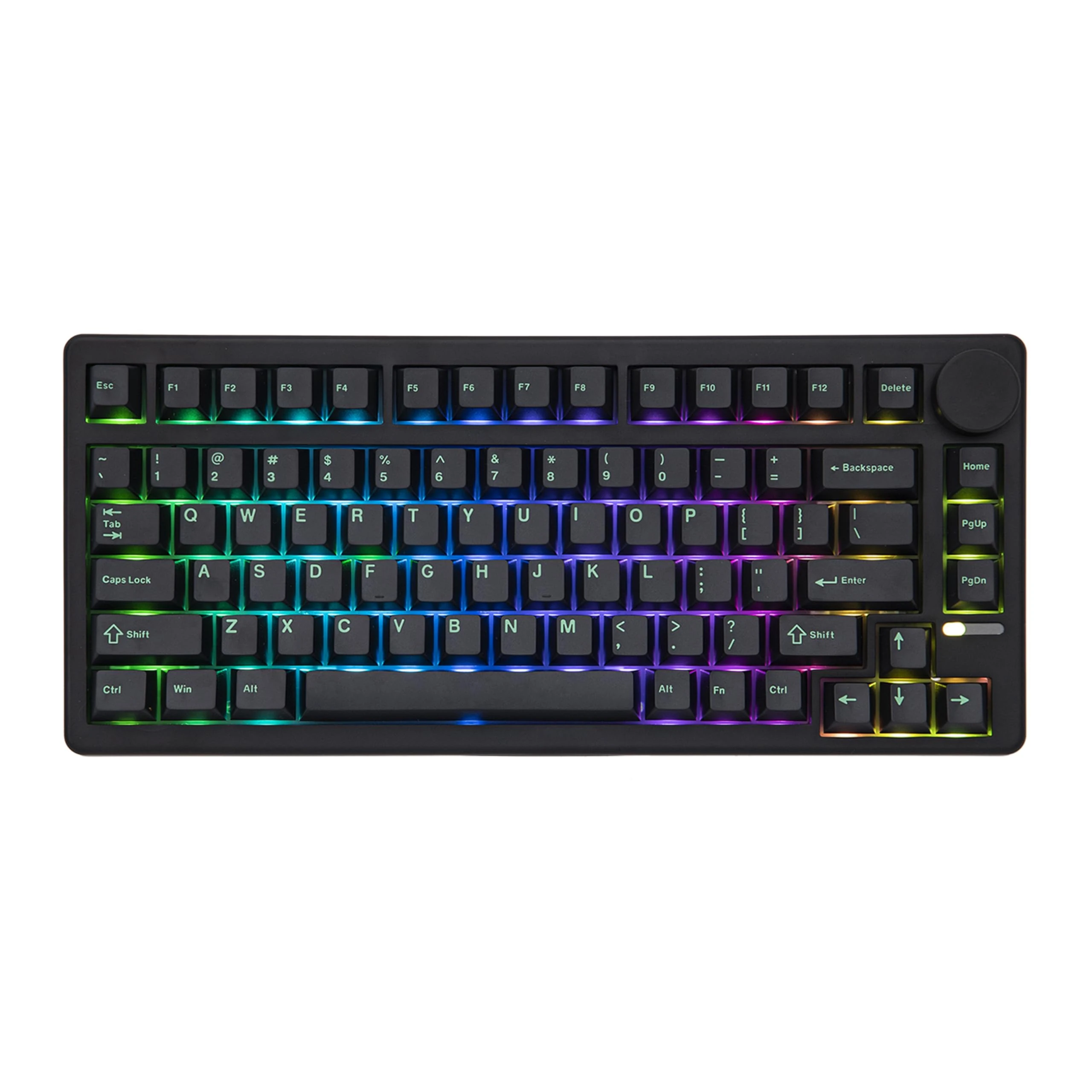 EPOMAKER QK81 75% Wireless Mechanical Gaming Keyboard, QMK/VIA Programmable and Hot-Swappable, 81 Keys with Metal Knob, 2.4Ghz/BT/USB, Creamy Gasket-Mount, RGB Backlight (Black, Wisteria Linear)