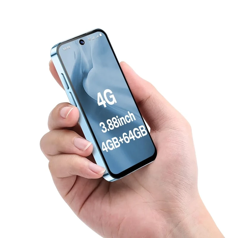 YOHOPE 4G Unlocked Mini Smartphone - 3.88" HD Screen, Dual SIM Dual Standby, 1950mAh Battery, Face ID - Ideal for Kids & Students as Backup Mobile (Blue)