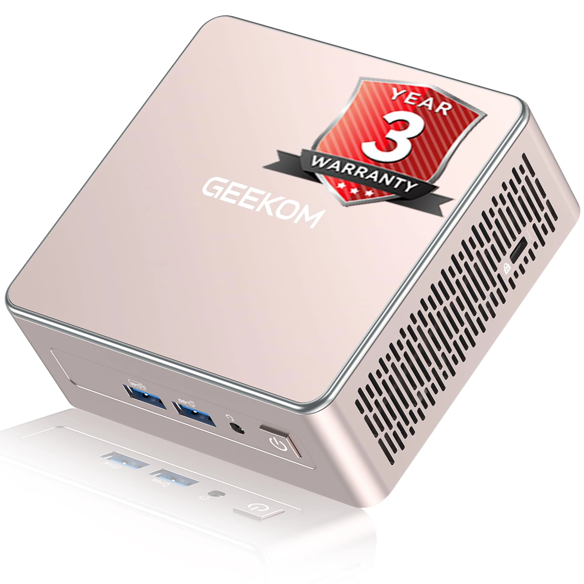 GEEKOM A5 2025 Mini PC with 3-Year Coverage, with AMD Ryzen 5 7430U (Beat N95/N97/N150, Up to 4.4GHz) 16GB High-Speed RAM & 512GB NVMe SSD, Vega 8 Graphics/Win 11 Pro/8K Quad Display/WiFi 6/BT 5.2