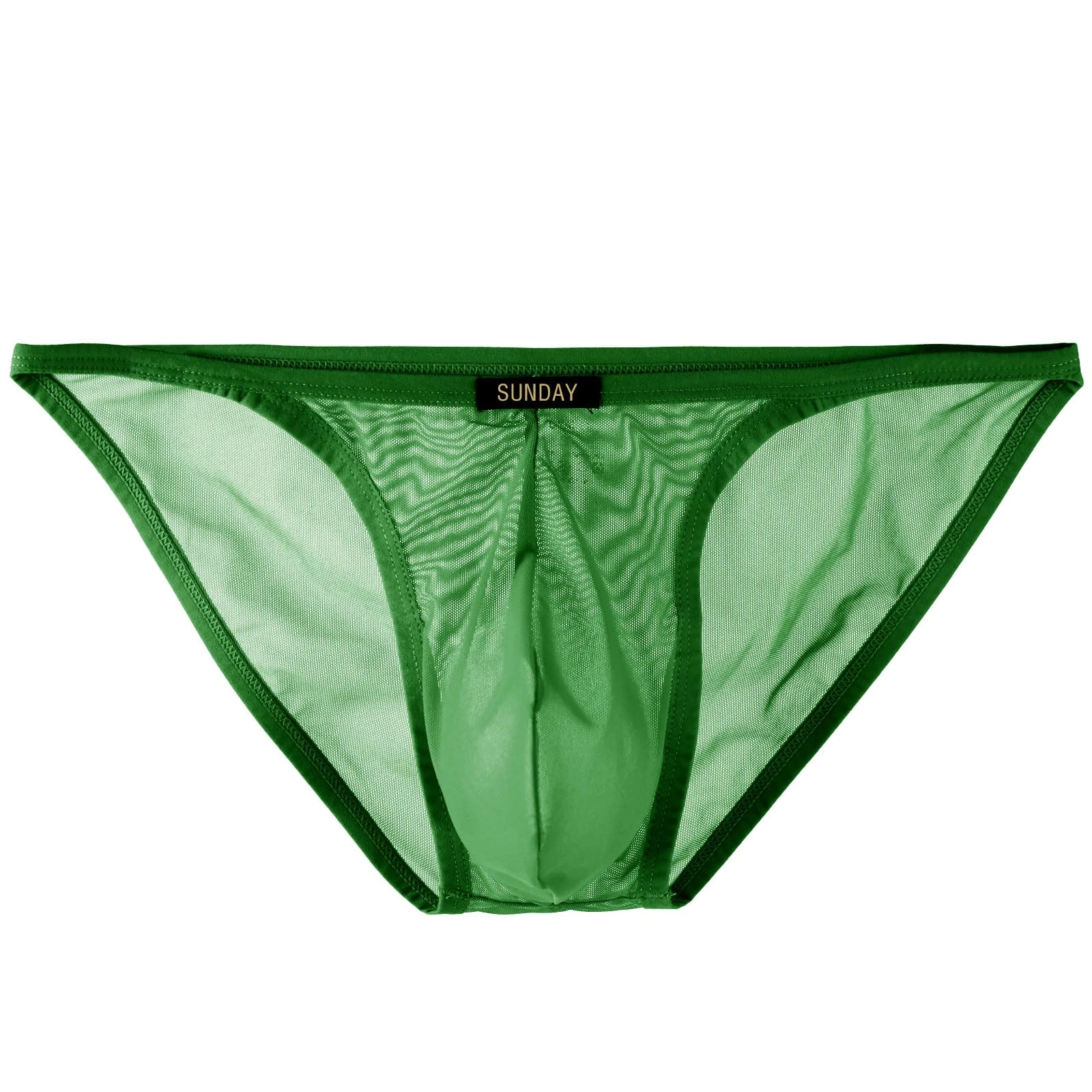 Summer Code Mens Sheer Briefs Mesh Lightweight Underwear Comfortable Low Rise Underpants for Men, Green, XX-Large