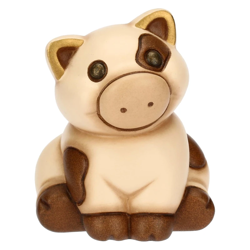 THUN - Mini Linen Pig - Ceramic - Spring Garden Collection - 4.8 x 4.8 x 5.8 cm