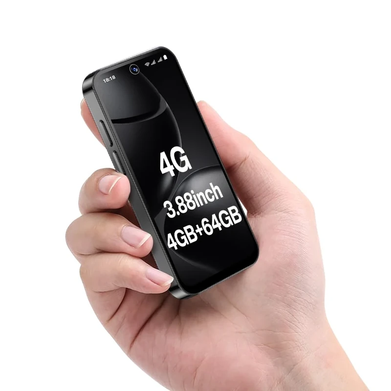 YOHOPE 4G Unlocked Mini Smartphone - 3.88" HD Screen, Dual SIM Dual Standby, 1950mAh Battery, Face ID - Ideal for Kids & Students as Backup Mobile (Black)