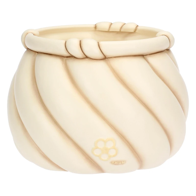 THUN - Twist Pot Cover, Large - Ceramic - Spring Garden Collection - 27.7 x 27.7 x 20.5 cm