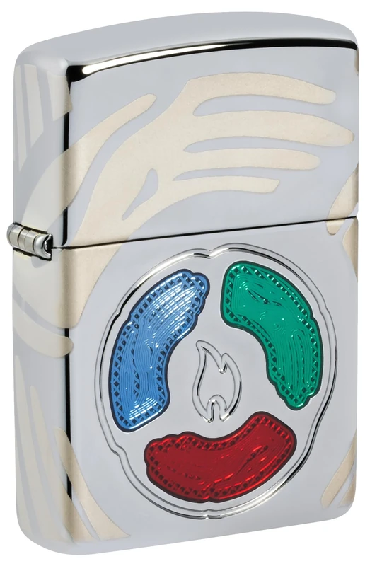 Zippo Lighter - Collectible of The Year 2025, Armor High Polish Chrome, Deep Carve/3 Epoxy/Laser 360° - Refillable - Reusable - Windproof Design - Gift Box - Made in USA
