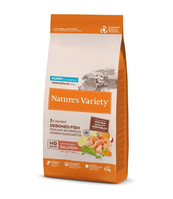 Nature's Variety Dog No Grain Puppy Medium Salmon 10kg