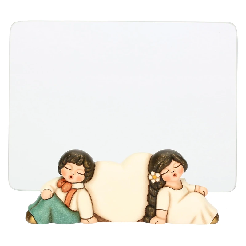 THUN - Photo frame newlyweds with heart - Ceramic - Favor Collection - 16.8 x 8 x 6.3 cm
