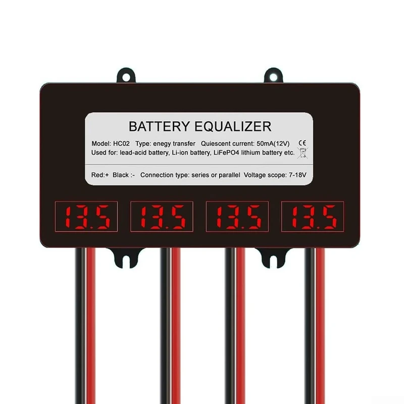 Lecreatekit Battery Balancer,A02 HC02 LED Battery Equalizer Discharge Voltage Balancer With Reverse Polarity for PROTECTION Extends Battery Life(HA02（with）)