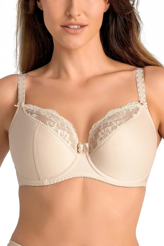 Teyli Bras for Women Comfortable - Womens Bras with Wire - Semi-Padded Bra Lace Trim - Bra Perfect for Everyday Wear - Supportive, Ideal for All-Day Comfort and a Smooth Fit Beige 38J