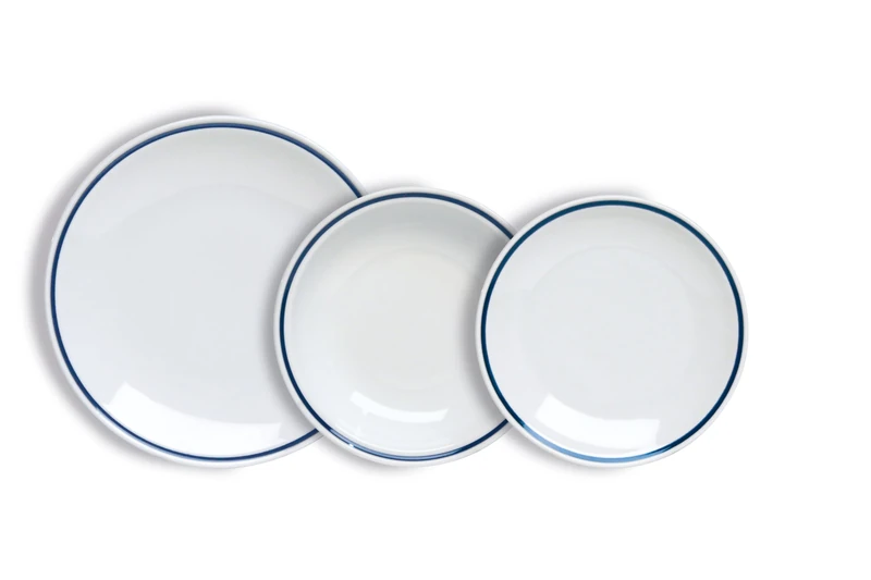 Tognana AZ Blue Cable Tie 18-Piece Dinner Set for 6 People, Porcelain, White, Made in Italy