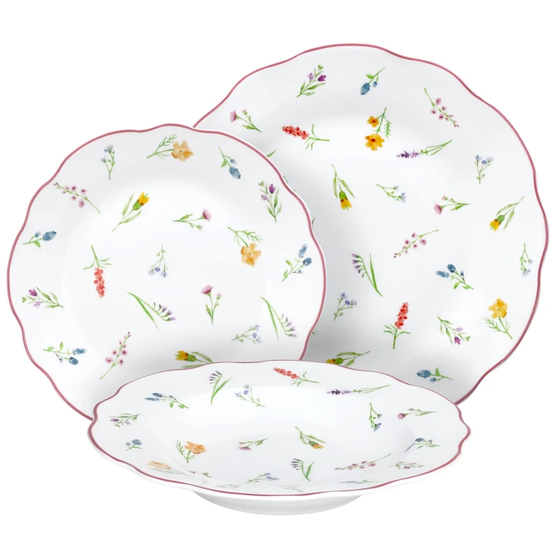 Tognana Millefiori 18-Piece Dinner Set for 6 People, Porcelain, White