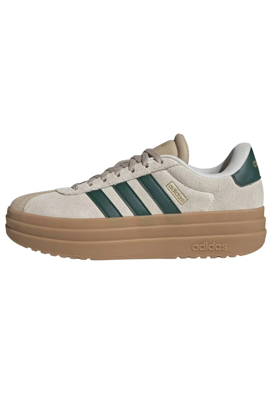 adidas Women's VL Court Bold Shoes, Cream White/Collegiate Green/Magic Beige, 8 UK
