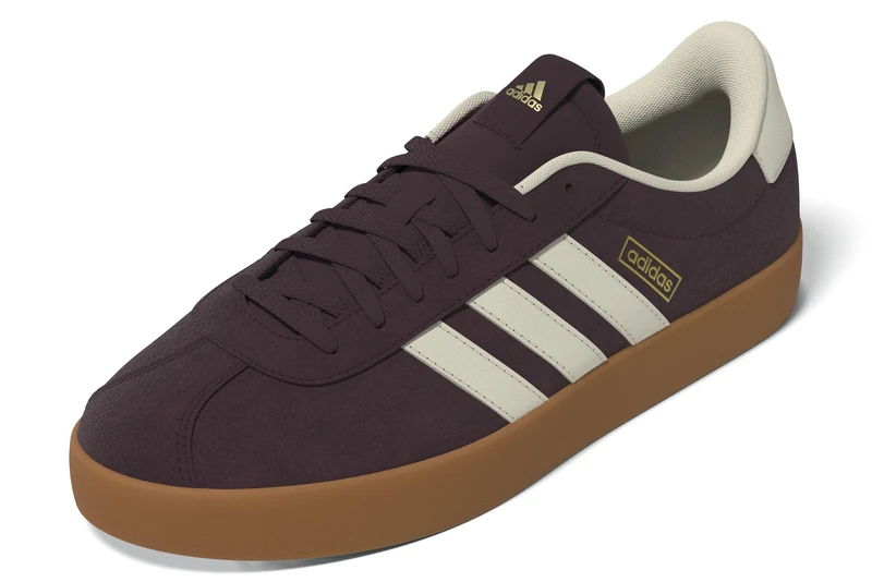 adidas Women's VL Court 3.0 Shoes, Maroon/Cream White/Gum 3, 8 UK