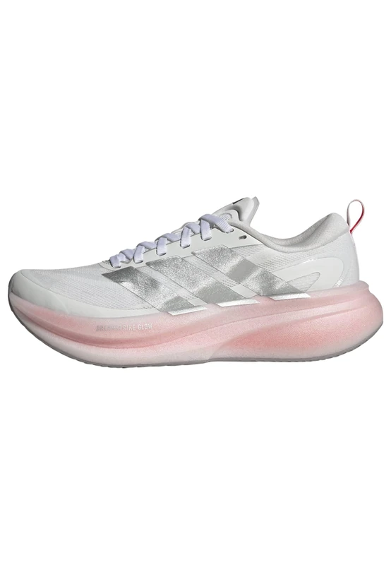 adidas Women's Supernova Glide Running Shoes, FTWR White/Silver met./Lucid red, 5.5 UK