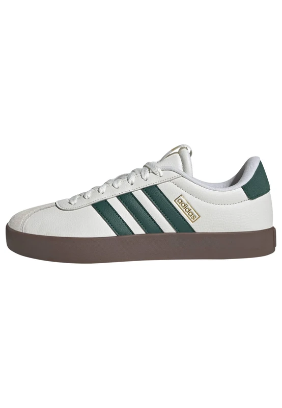 adidas Men's VL Court 3.0 Shoes - White/Green/Gum - 7 UK