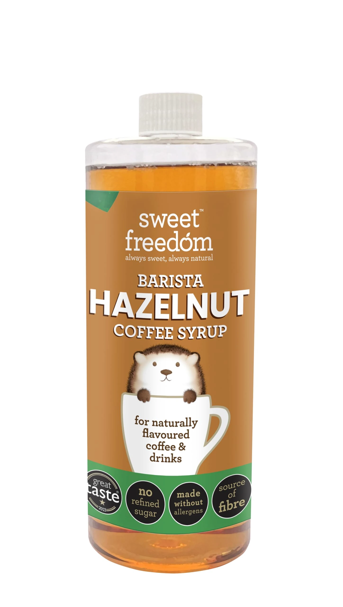 Sweet Freedom Hazelnut Coffee Syrup - 1 litre | Award Winning Great Taste | Natural Sweetness Derived from Fruit | Ideal for Baristas & Coffee Lovers | No Preservatives or Allergens | Vegan