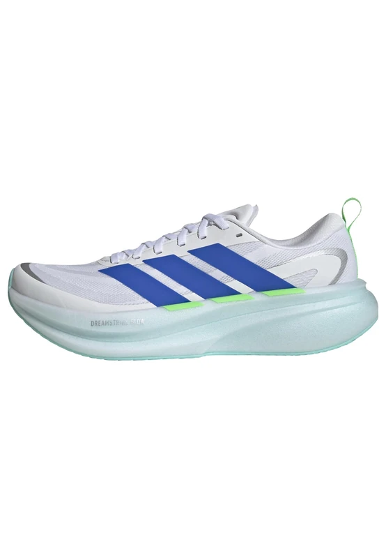 adidas Men's Supernova Glide Running Shoes, FTWR White/Blue/Lime Burst, 11.5 UK