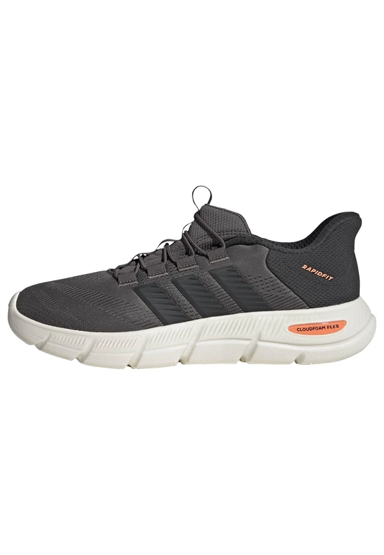 adidas Men's Cloudfoam Flex Laces Shoes, Charcoal/Carbon/Lucid Orange, 6 UK