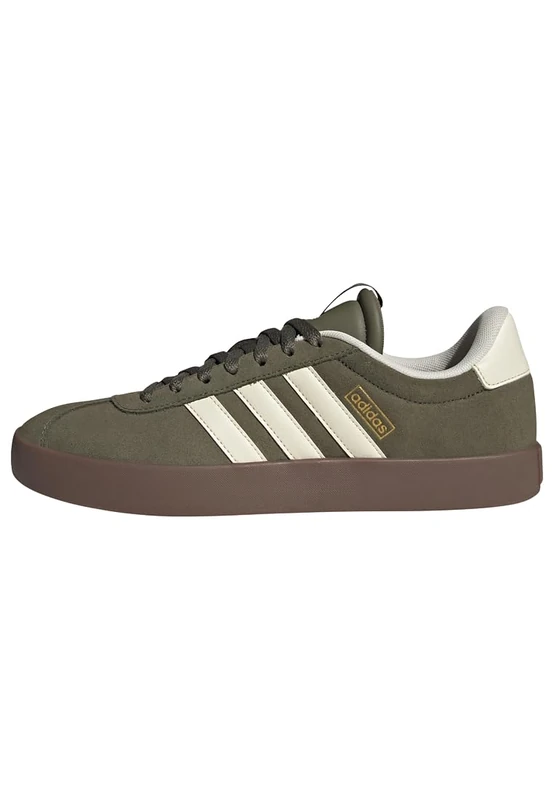 adidas Men's VL Court 3.0 Shoes, Olive strata/Cream White/GUM5, 7.5 UK