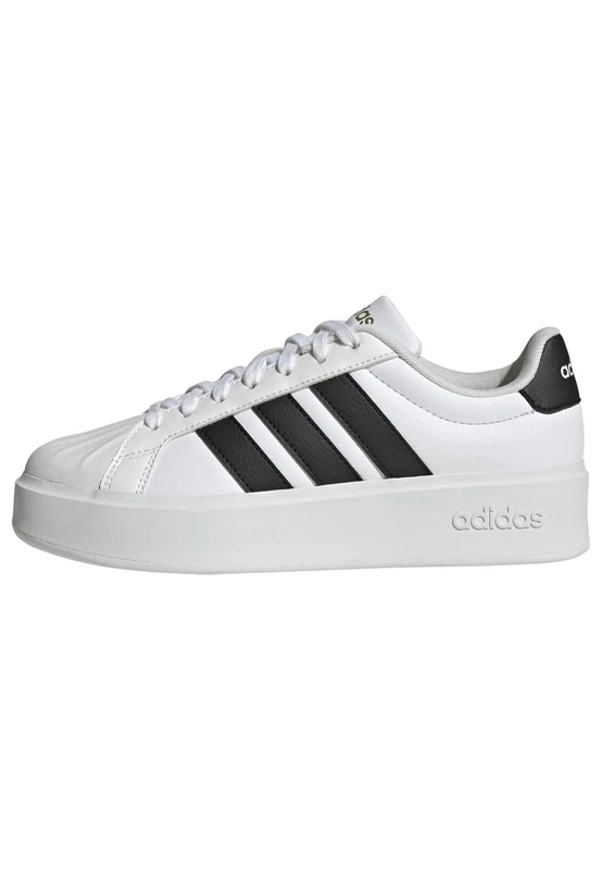 adidas Women's STREETTALK Bold Shoes, FTWR White/core Black/Matte Gold, 4 UK