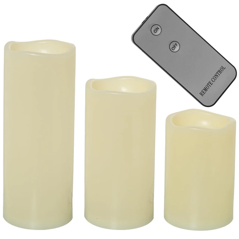AlexandreHouse Set of 3 LED Polyester Velas C/MA NDO Distance, Colour: Marfil - Image 1