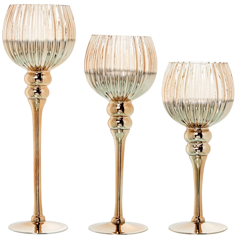AlexandreHouse Dorado Set of 3 Decorative Crystal Cups - Image 1