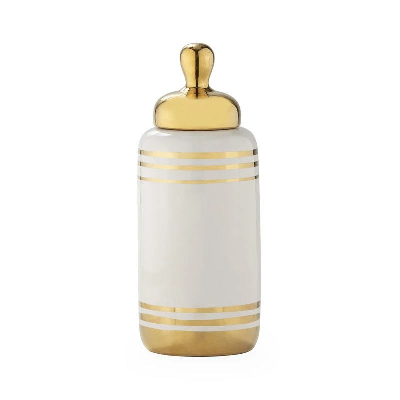 Tibor 12X12X30 Ceramic White/Golden