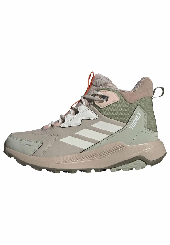 adidas Women's Terrex Anylander Leather Mid Climaproof Hiking Shoes, Wonder Alumina/Off White/Halo Green, 5.5 UK